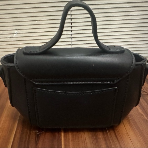 Isabelle Chic Black Vegan Leather Crossbody Bag with Gold Accents - Picture 3 of 7